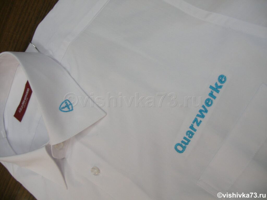 Машинная вышивка на рубашке