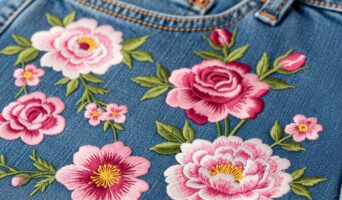 Вышивка на джинсах: стильный тренд